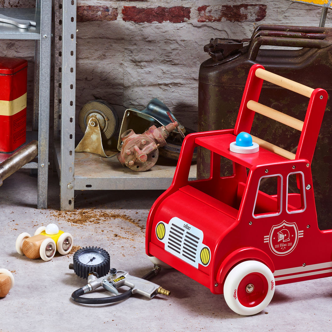 Vilac Push Cart, Fire Truck