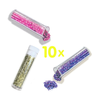 SES Creative, Bionedbrydeligt glitter - 10 farver