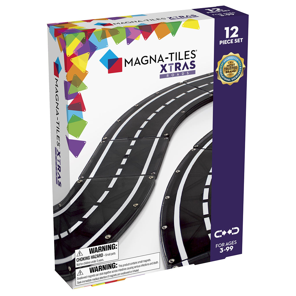 Magna-Tiles XTRAS sæt med vejbaner, magnetisk byggesæt - 12 dele