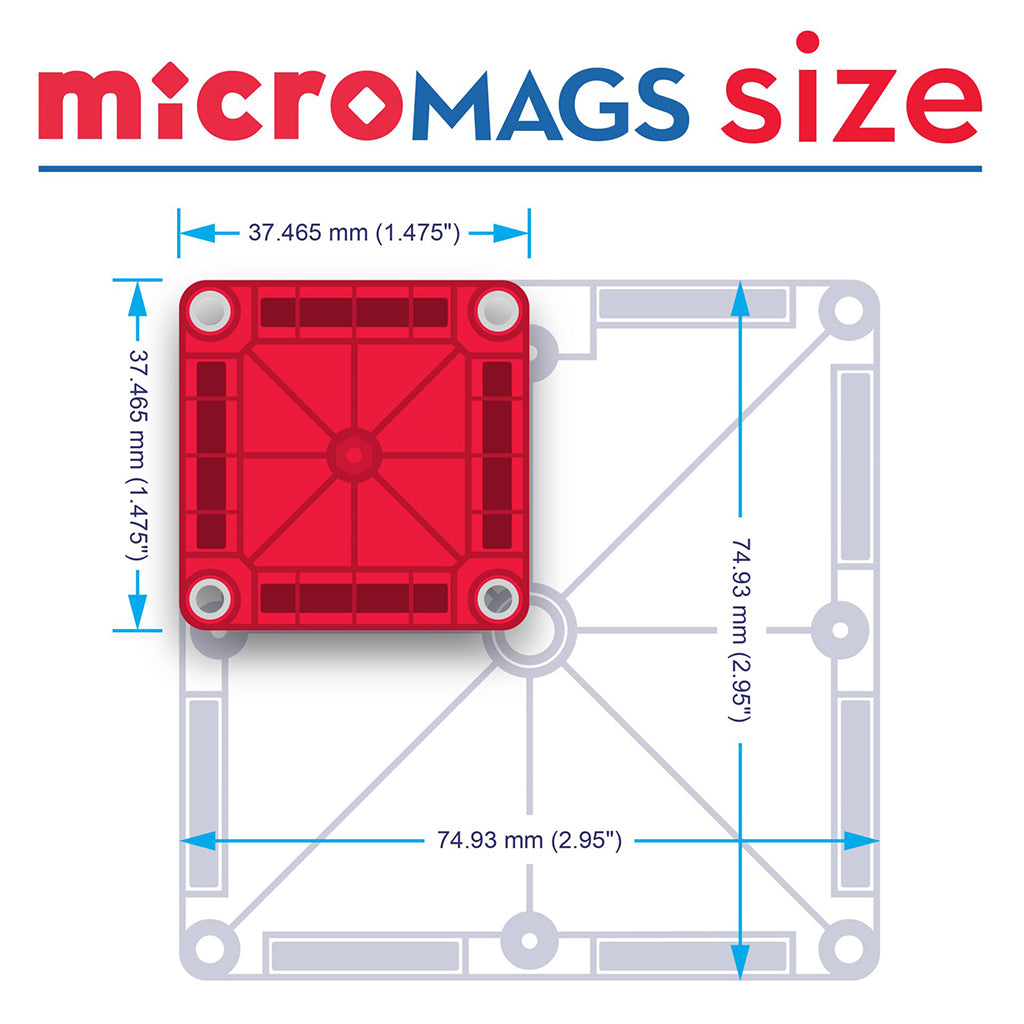 Magna-Tiles MicroMags Travel Set, Magnetic Construction Kit with 26 Pieces