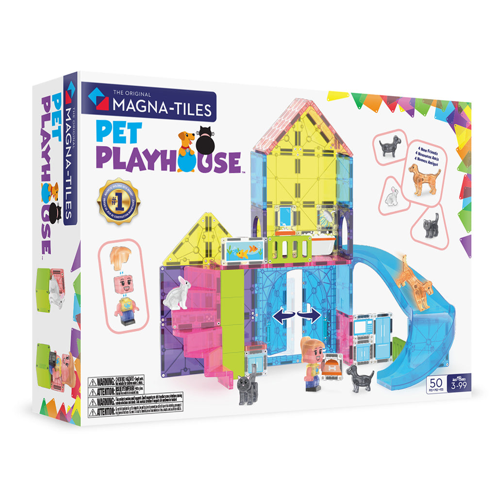 Magna-Tiles Magnetisk byggesæt, Kæledyrslegeland m. 50 dele