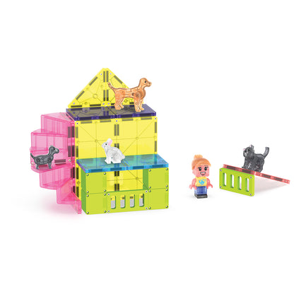 Magna-Tiles Magnetisk byggesæt, Kæledyrslegeland - 50 dele