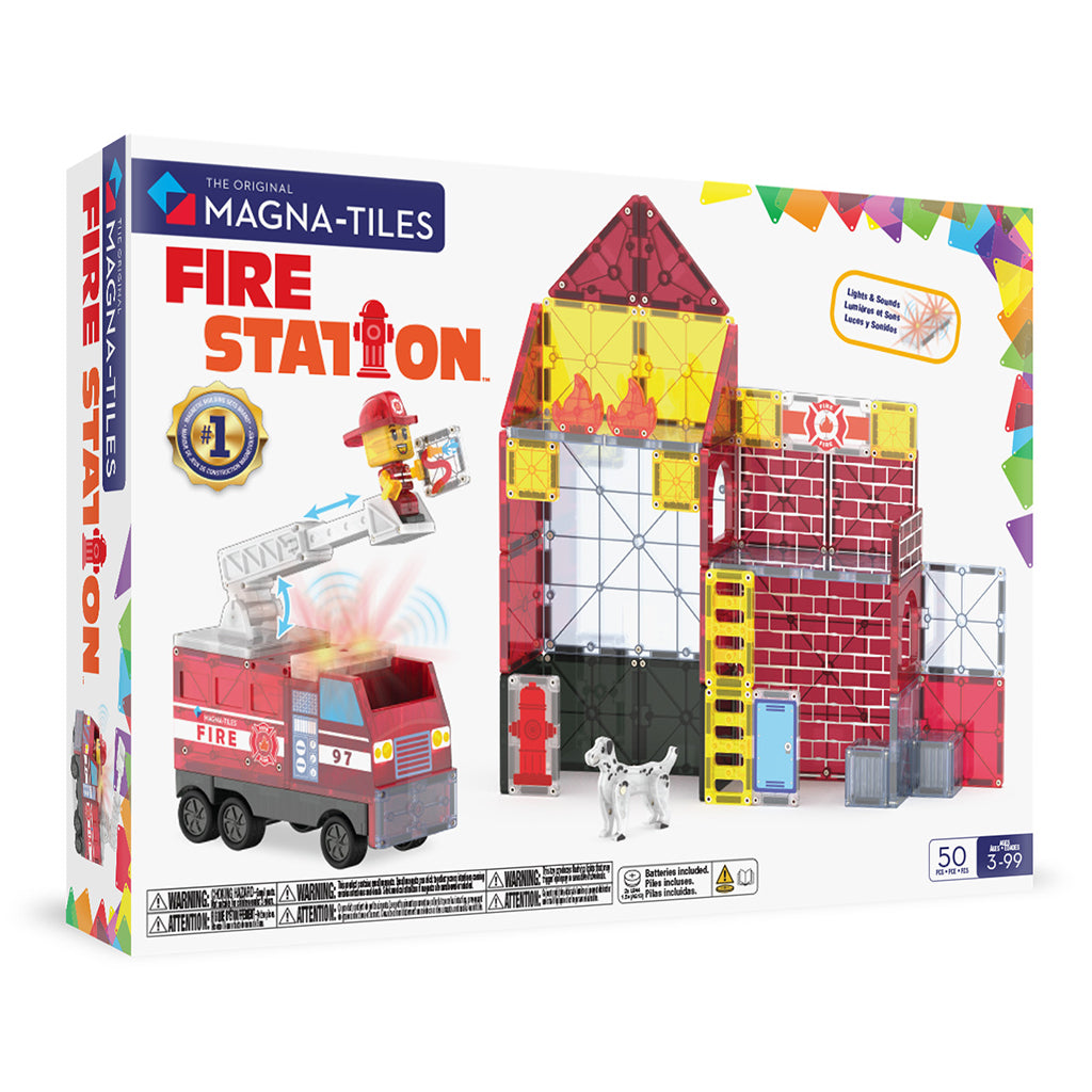 Magna-Tiles Brandstation med lys og lyd, 50 dele