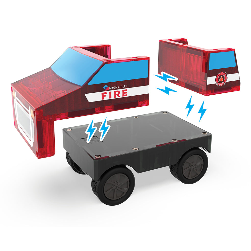 Magna-Tiles Magnetic Building Set, Fire and Rescue Station - 27 Pieces