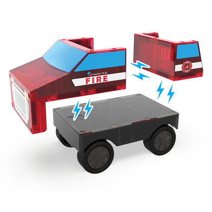 Magna-Tiles Magnetic Building Set, Fire and Rescue Station - 27 Pieces