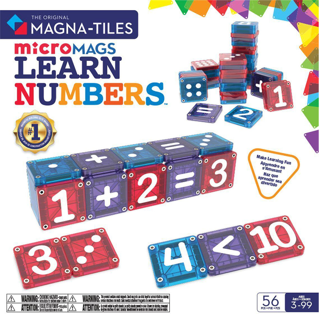 Magna-Tiles Magnetic Building Set, Learn Numbers with 56 Pieces