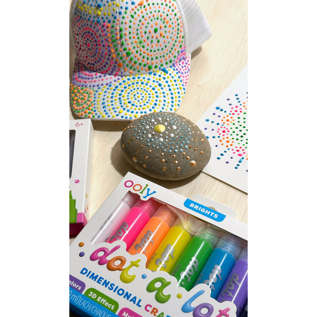 Ooly 3D effekt prikmaling 8 stk - Dot-a-Lot Bright