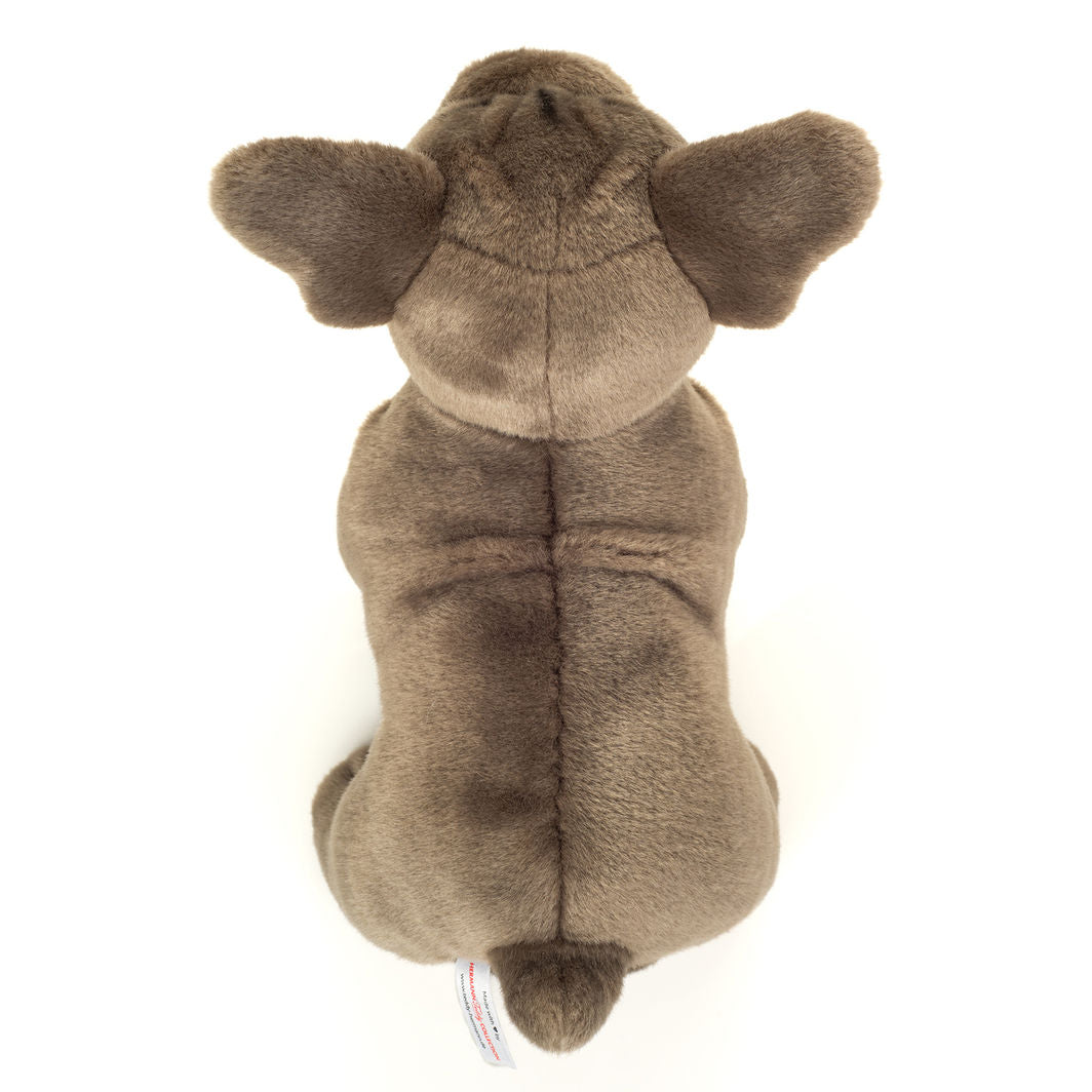 Teddy Hermann Plush, Standing French Bulldog, Gray - 30 cm