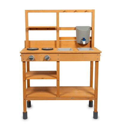 Mamamemo Mudkitchen, udekøkken i træ til leg med mudder