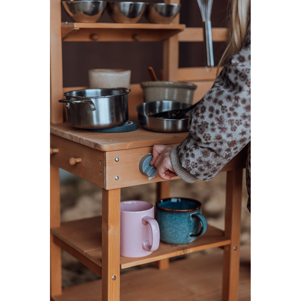Mamamemo Mud Kitchen, Wooden Outdoor Kitchen for Mud Play