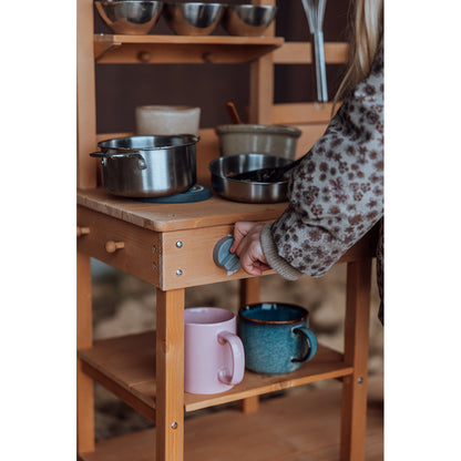 Mamamemo Mud Kitchen, Wooden Outdoor Kitchen for Mud Play