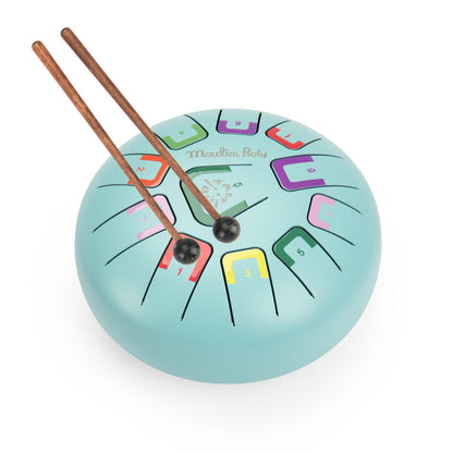 Moulin Roty Musical Instrument, Tongue Drum - Puce &amp; Pilou