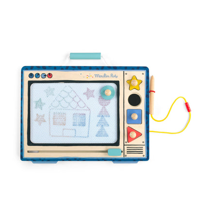 Moulin Roty Magnetic Drawing Board, Puce &amp; Pilou
