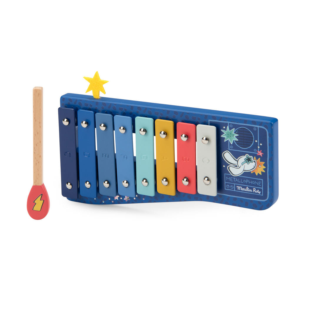 Moulin Roty Musical Instrument, Xylophone - Puce &amp; Pilou