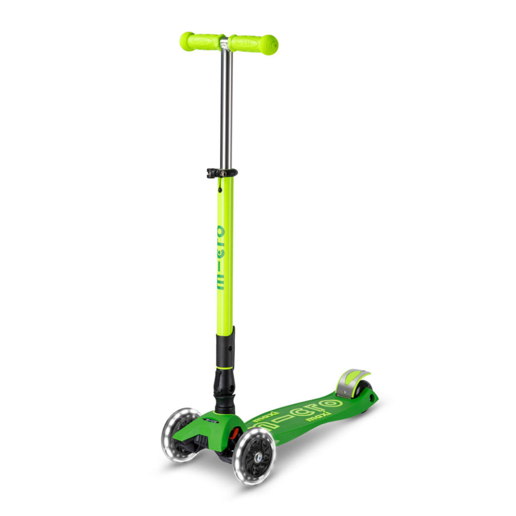 Micro Løbehjul, Maxi Deluxe LED - Neon Parrot Green