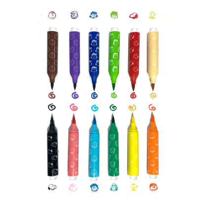 Ooly Penseltuscher med stempel 6 stk - Radiserne