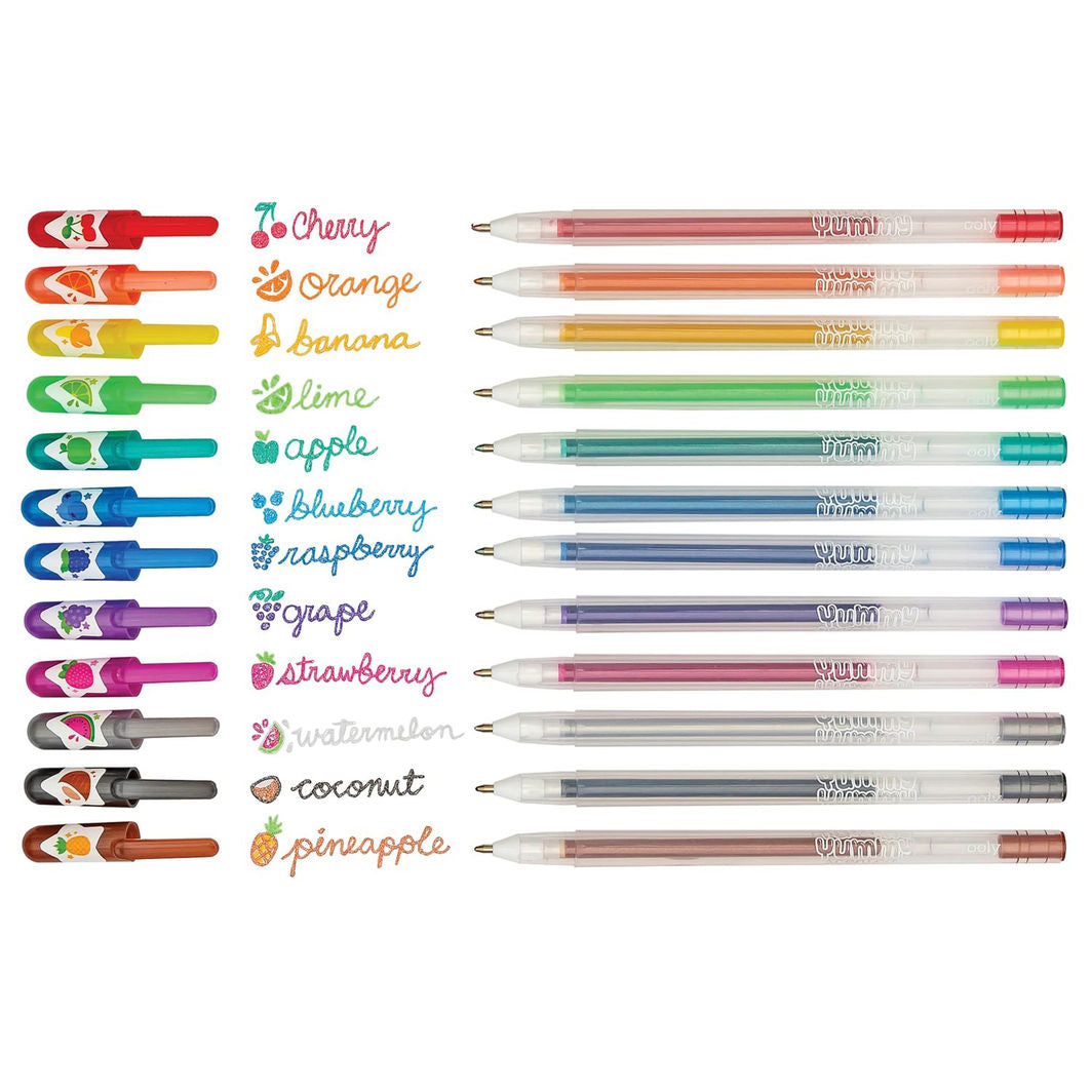 Ooly Gelpen med duft 12 stk, Yummy Yummy Glitter