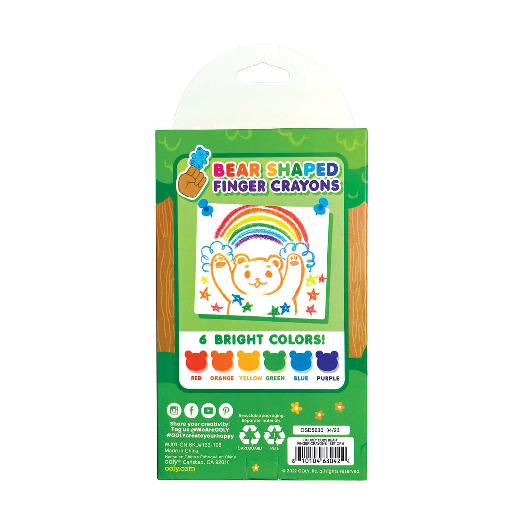 Ooly Crayons 6 Pieces, Cuddly Cubs Bear