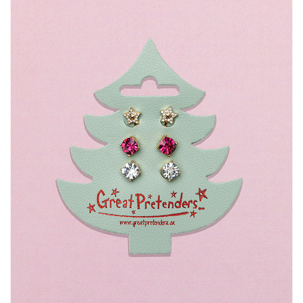 Great Pretenders, 3-Pack Clip-On Earrings – Christmas