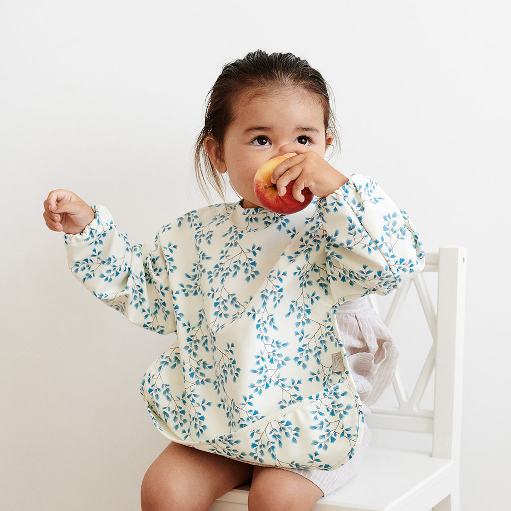 Cam Cam Long-Sleeved Bib, Classic Stripes Blue