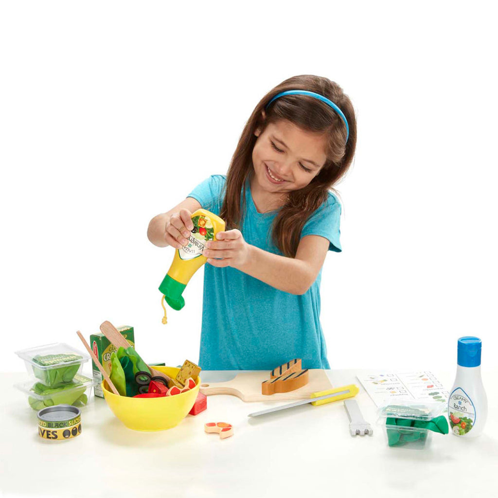 Melissa &amp; Doug Wooden Play Food, Salad Set