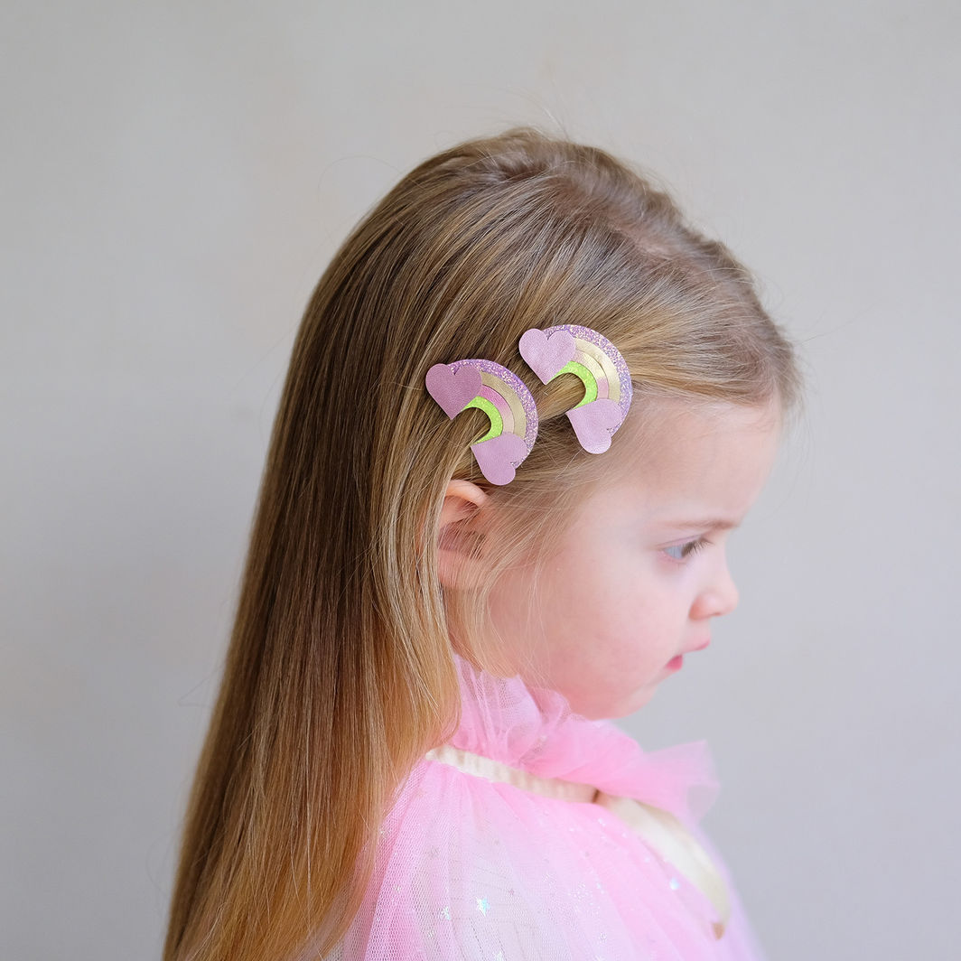 Mimi &amp; Lula 2 Hair Clips, Rainbow My Little Unicorn