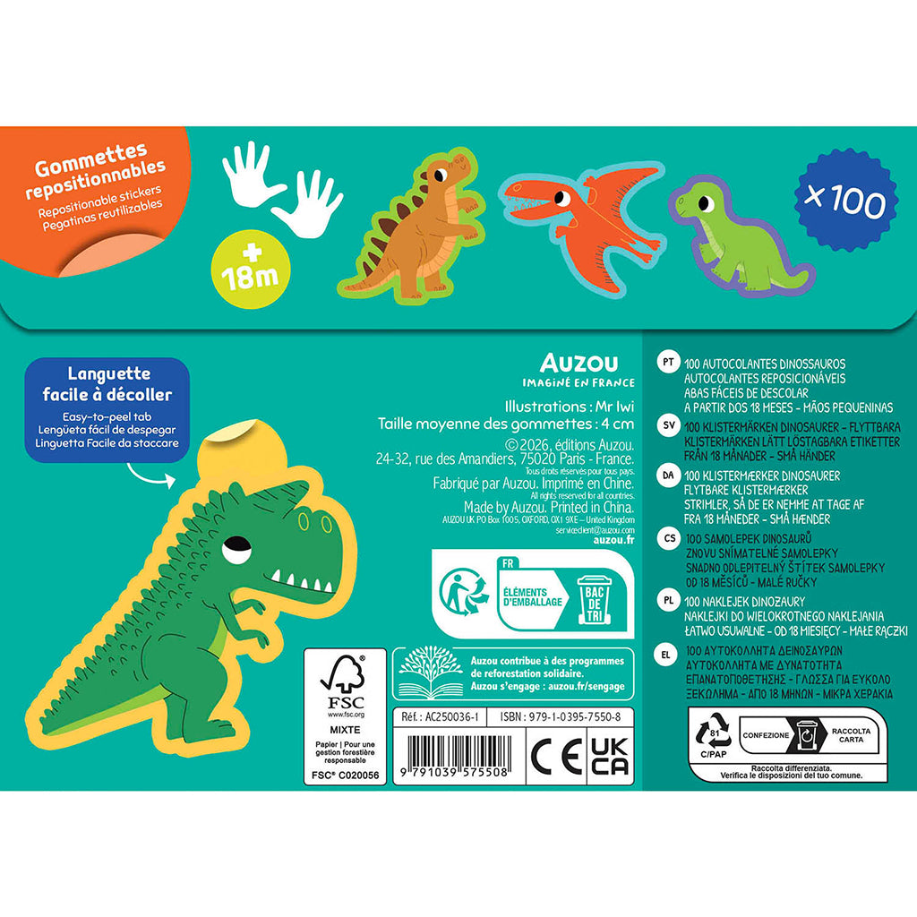 Auzou My First Stickers, 100 Dinosaurs