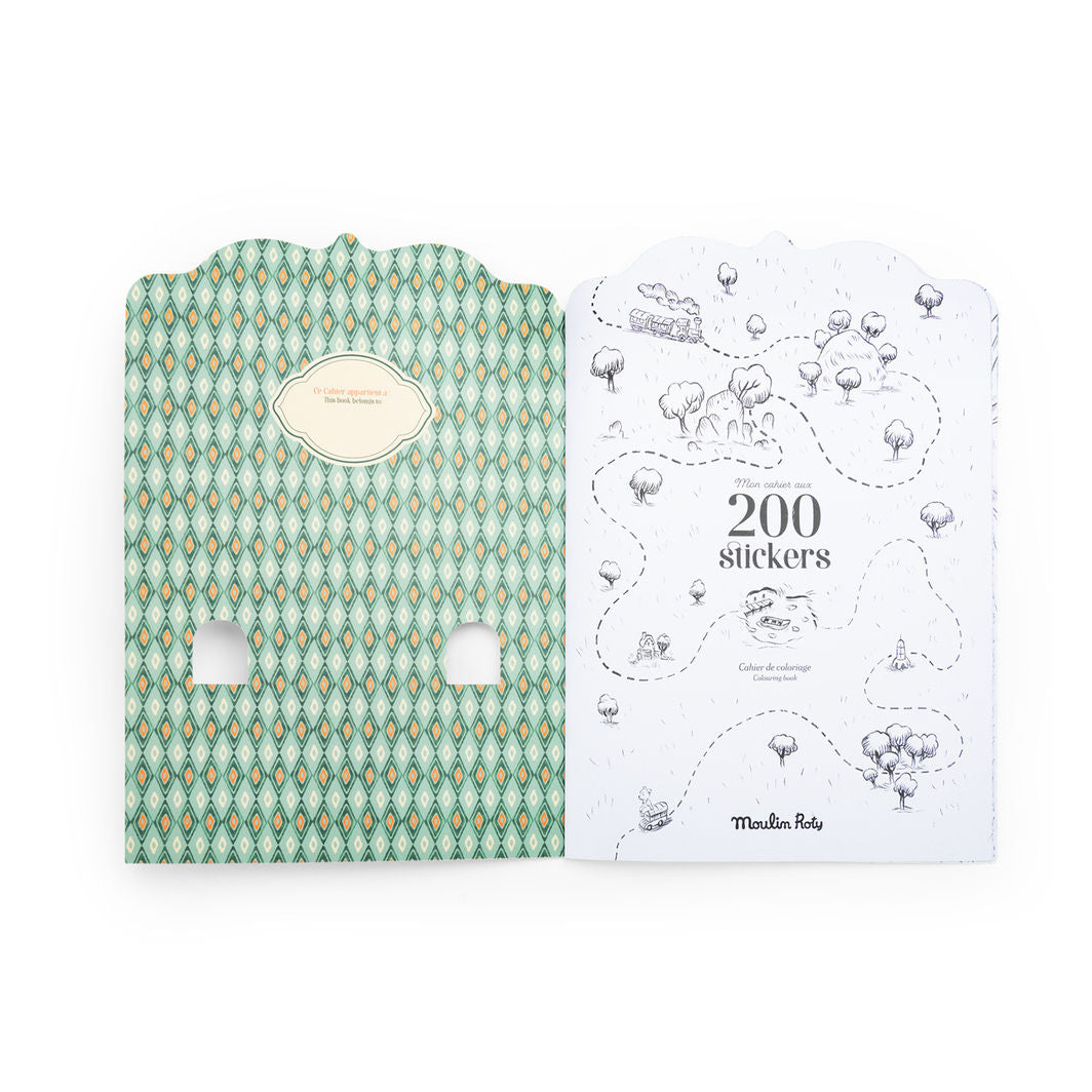 Moulin Roty Coloring Book with 200 Stickers, La bande à Jojo