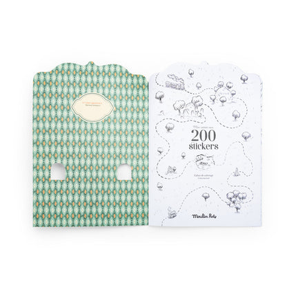 Moulin Roty Coloring Book with 200 Stickers, La bande à Jojo