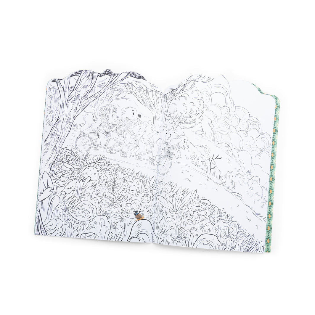 Moulin Roty Coloring Book with 200 Stickers, La bande à Jojo