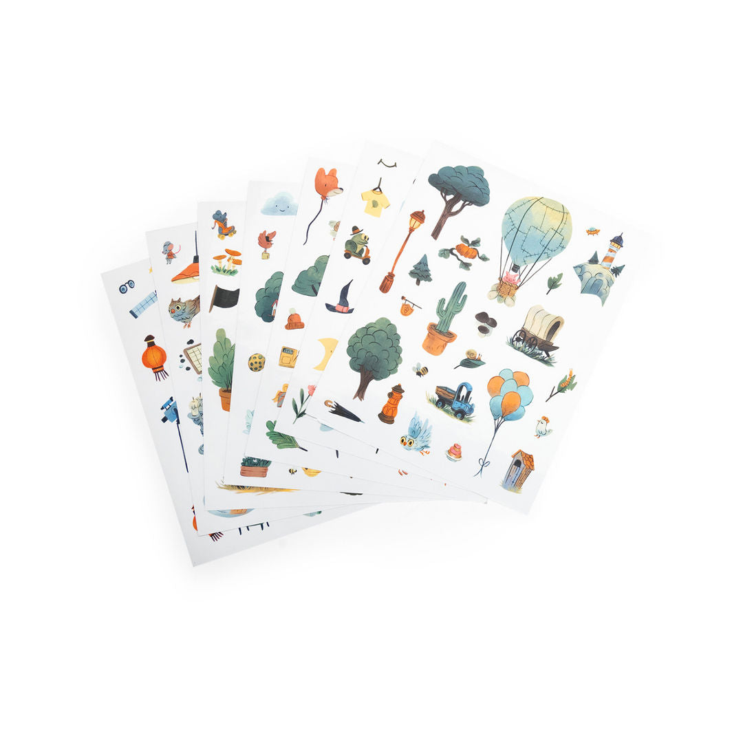 Moulin Roty Coloring Book with 200 Stickers, La bande à Jojo