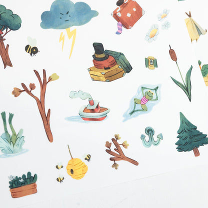 Moulin Roty Coloring Book with 200 Stickers, La bande à Jojo