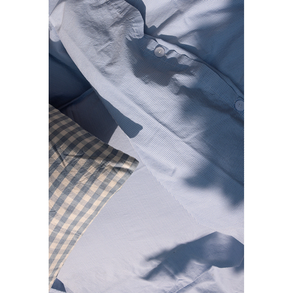 Studio Feder Adult Bedding, Organic Percale - Milk Stripe
