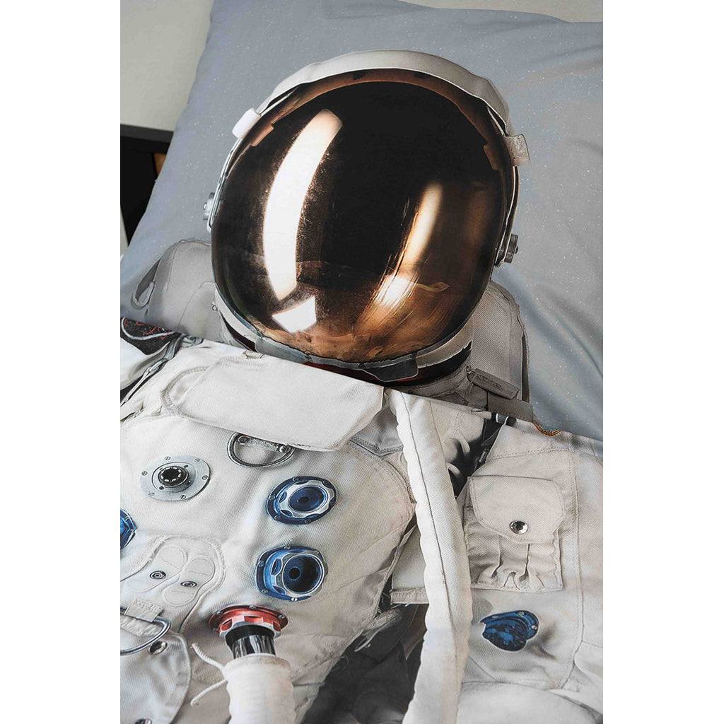 Snurk voksensengetøj, økologisk - Astronaut grey space
