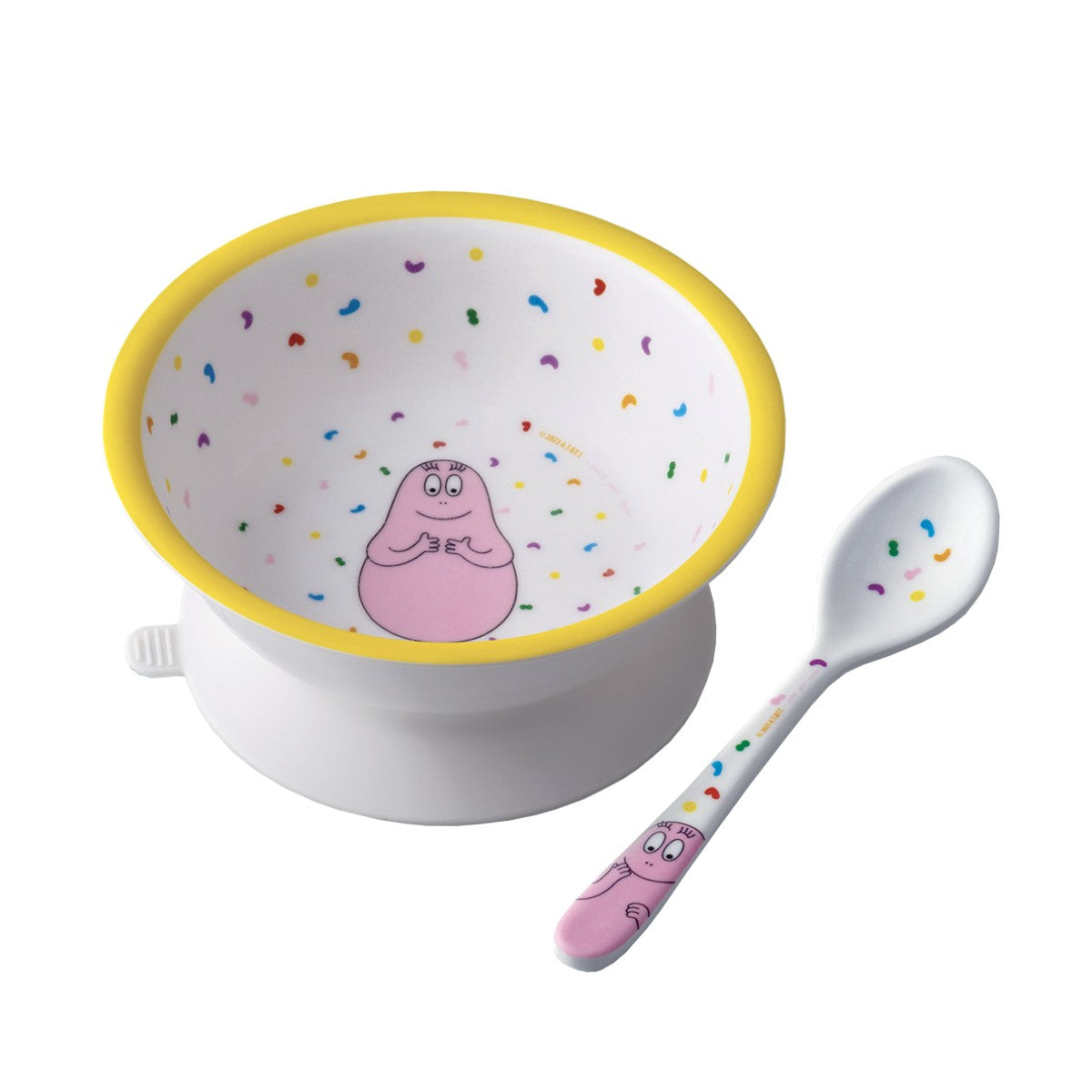 Petit Jour Paris skål m. sugekop og ske, Barbapapa