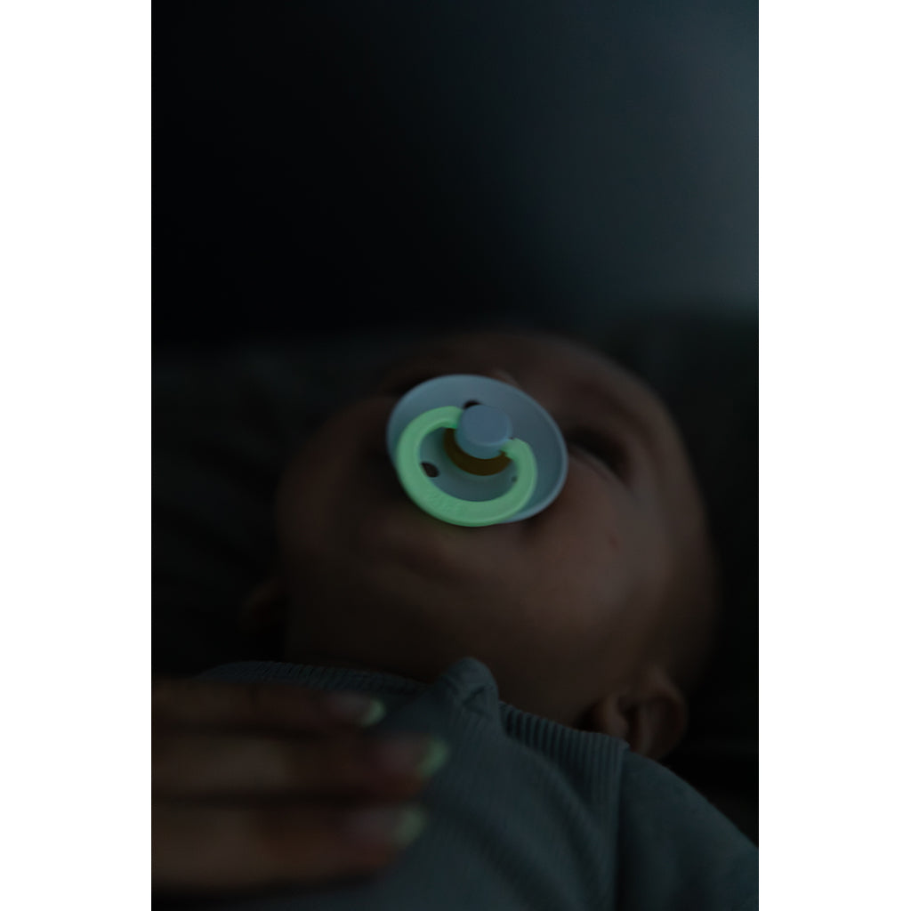 Bibs Natural Rubber Pacifier, Size 2 - Blush GLOW