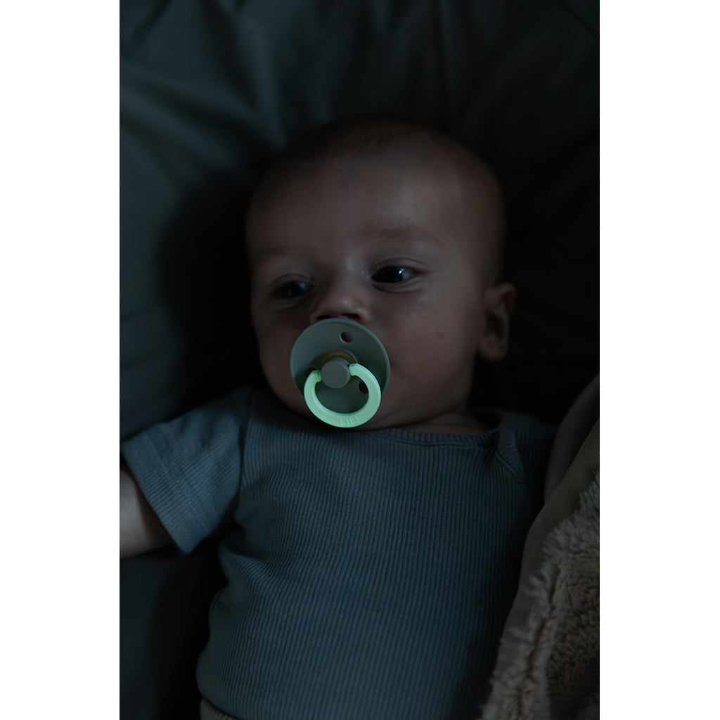 Bibs Natural Rubber Pacifier, Size 2 - Blush GLOW