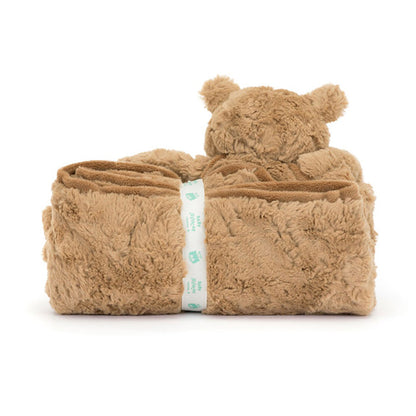 Jellycat Blanket with Bartholomew Bear, Bear Blankie - 56 x 70 cm