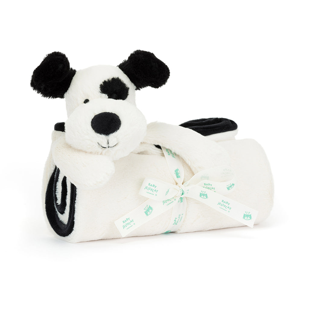 Baby Jellycat Blanket, Bashful Dog, Black/Cream - 56 cm