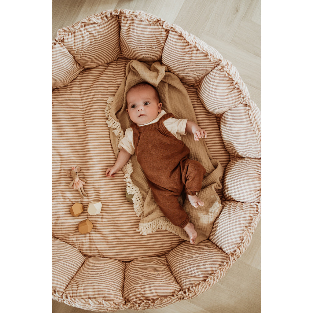 Play&amp;Go Bloom, 3-in-1 Baby Blanket, Organic - Stripes Brown
