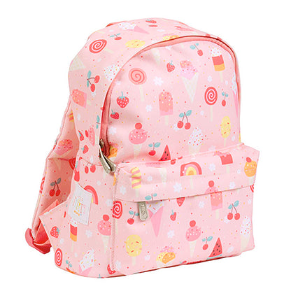 A Little Lovely Company Small Backpack – Pink with Ice Cream Cones