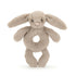 Baby Jellycat ring rangle, Kanin, beige - 15 cm