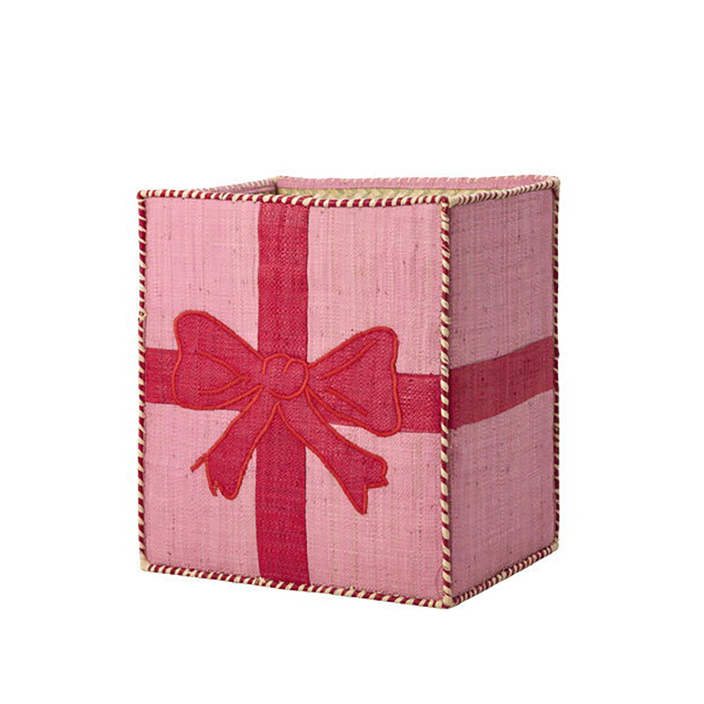 Rice Christmas Baskets in Raffia, Gingerbread Design, with Gift Box – Set of 2 pcs.