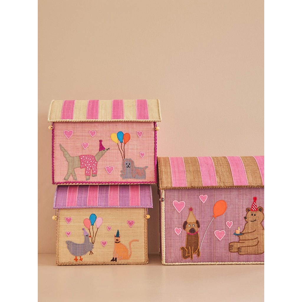Rice Storage Basket, Pink Party Animal