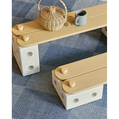 Modu Balance Track, Wooden and Foam Block Balancing Course - Sand Grey/ Honey Yellow