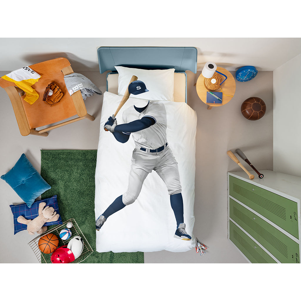 Snurk Adult Bedding, Organic - Baseball Player