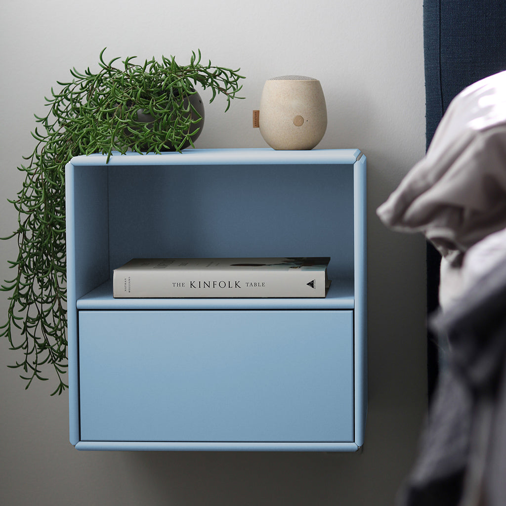 By Aulum Charlie Nightstand with Drawer, 40x40 cm - Himalayan Blue