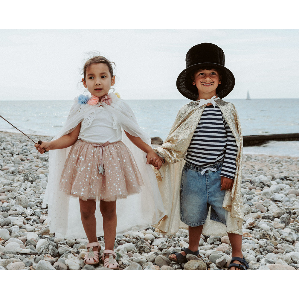 Great Pretenders Dress-Up Costume, Sequin Princess Cape, Gold - Size 4-6 Years