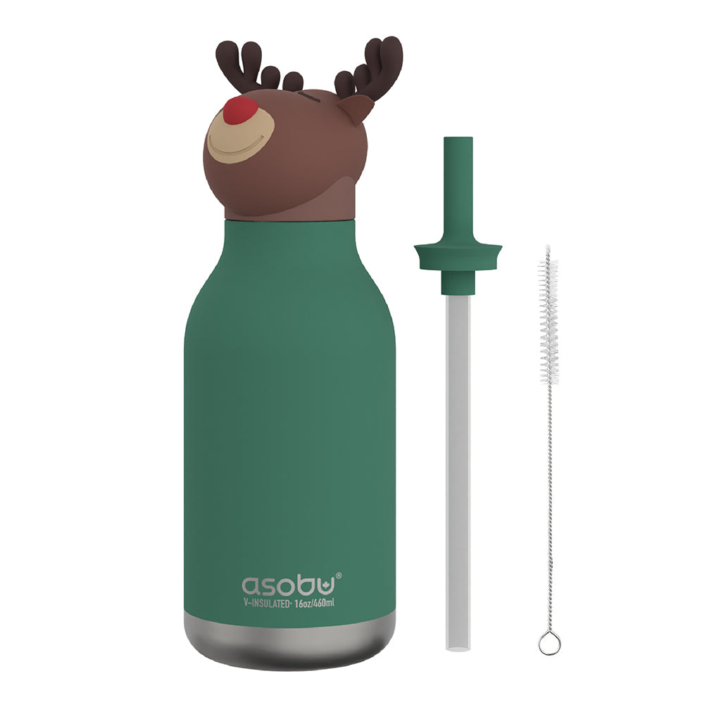 Asobu Bestie Animal Thermo Water Bottle, 460 ml - Reindeer