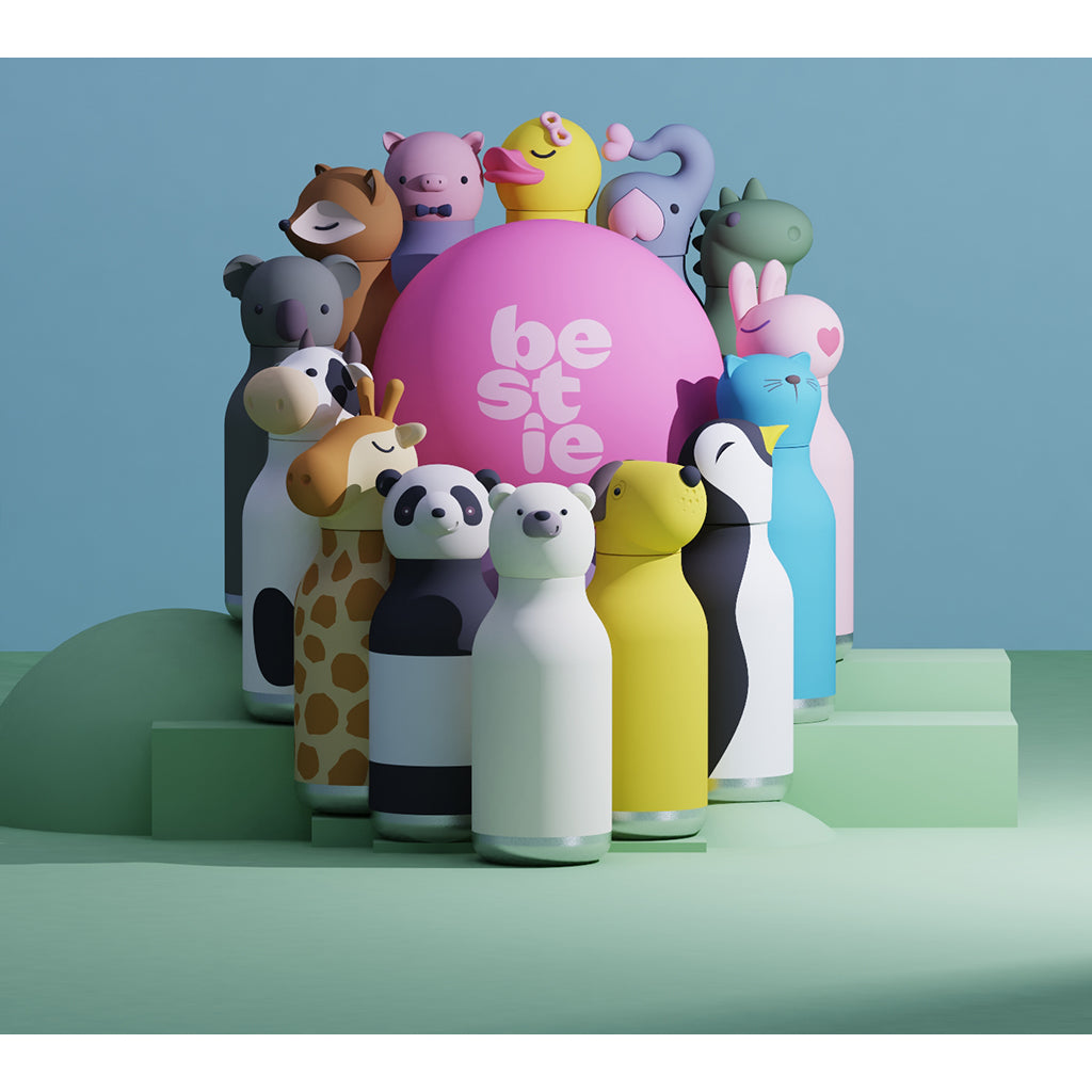 Asobu Bestie Animal termo drikkedunk, 460 ml. - Flamingo